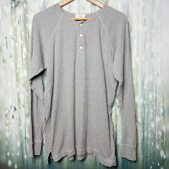 J. Crew Other - J crew mens vintage gray ribbed long sleeve henley